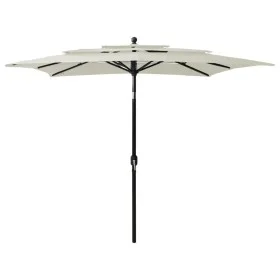 Sombrilla de 3 niveles con poste de aluminio arena 2,5x2,5 m de vidaXL, Sombrillas - Ref: Foro24-313836, Precio: 75,27 €, Des...