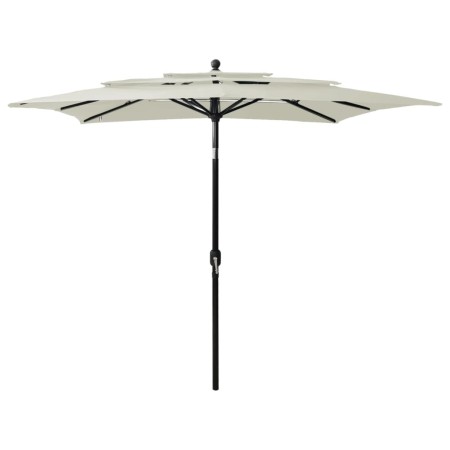 Sombrilla de 3 niveles con poste de aluminio arena 2,5x2,5 m de vidaXL, Sombrillas - Ref: Foro24-313836, Precio: 76,23 €, Des...