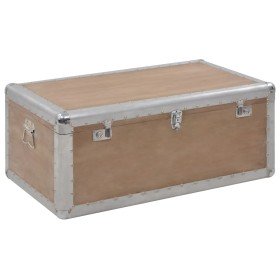 Caja de almacenaje madera maciza abeto marrón 91x52x40 cm en Baúles de almacenamiento | Comprar online en Foru.es
