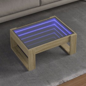 Mesa de centro con Infinity LED roble Sonoma 70x53x30 cm de , Mesas de centro - Ref: Foro24-847632, Precio: 82,10 €, Descuent...
