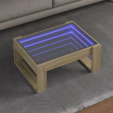 Mesa de centro con Infinity LED roble Sonoma 70x53x30 cm de , Mesas de centro - Ref: Foro24-847632, Precio: 81,06 €, Descuent...