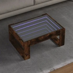 Mesa de centro con Infinity LED roble ahumado 70x53x30 cm de , Mesas de centro - Ref: Foro24-847634, Precio: 81,06 €, Descuen...