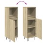 Armario de baño madera contrachapada roble Sonoma 30x30x100 cm de , Muebles de baño - Ref: Foro24-849671, Precio: 52,09 €, De...