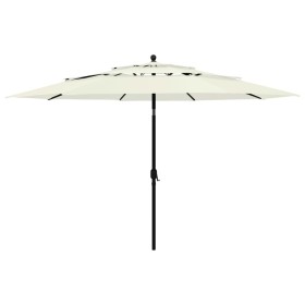 Sombrilla de 3 niveles con poste de aluminio arena 3,5 m de vidaXL, Sombrillas - Ref: Foro24-313876, Precio: 101,11 €, Descue...