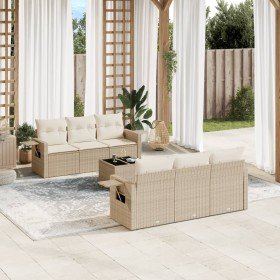 Set sofás de jardín 7 piezas y cojines ratán sintético beige en Conjuntos de jardín | Comprar online en Foru.es