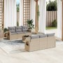 Set sofás de jardín 7 piezas y cojines ratán sintético beige en Conjuntos de jardín | Comprar online en Foru.es