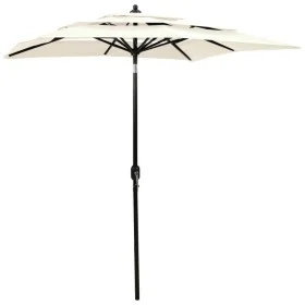 3-stufiger Sonnenschirm mit sandfarbenem Aluminiummast 2x2 m von vidaXL, Sonnenschirme - Ref: Foro24-313844, Preis: 77,16 €, ...
