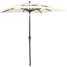 Sombrilla de 3 niveles con poste de aluminio arena 2x2 m de vidaXL, Sombrillas - Ref: Foro24-313844, Precio: 83,43 €, Descuen...