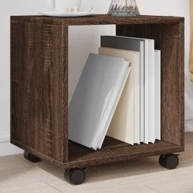 Armario con ruedas madera ingeniería marrón roble 37x33x42,5 cm by , Side tables - Ref: Foro24-853134, Price: 30,82 €, Discou...