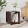 Armario con ruedas madera ingeniería marrón roble 37x33x42,5 cm de , Mesas auxiliares - Ref: Foro24-853134, Precio: 31,42 €, ...