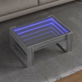 Mesa de centro con Infinity LED gris Sonoma 70x53x30 cm de , Mesas de centro - Ref: Foro24-847635, Precio: 85,29 €, Descuento: %