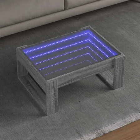 Mesa de centro con Infinity LED gris Sonoma 70x53x30 cm de , Mesas de centro - Ref: Foro24-847635, Precio: 84,23 €, Descuento: %