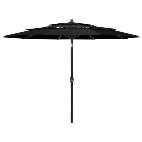 3-tier parasol with black aluminum pole 3 m by vidaXL, Umbrellas - Ref: Foro24-313874, Price: 66,62 €, Discount: %