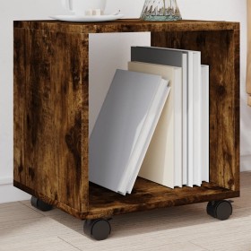 Armario con ruedas madera ingeniería roble ahumado 37x33x42,5cm de , Mesas auxiliares - Ref: Foro24-853132, Precio: 30,71 €, ...