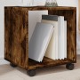 Armario con ruedas madera ingeniería roble ahumado 37x33x42,5cm de , Mesas auxiliares - Ref: Foro24-853132, Precio: 30,71 €, ...