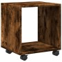 Armario con ruedas madera ingeniería roble ahumado 37x33x42,5cm de , Mesas auxiliares - Ref: Foro24-853132, Precio: 30,71 €, ...