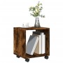Armario con ruedas madera ingeniería roble ahumado 37x33x42,5cm de , Mesas auxiliares - Ref: Foro24-853132, Precio: 30,71 €, ...