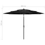 Sombrilla de 3 niveles con poste de aluminio negra 3 m de vidaXL, Sombrillas - Ref: Foro24-313874, Precio: 67,48 €, Descuento: %