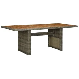 Brown synthetic rattan and solid acacia wood garden table by vidaXL, Garden tables - Ref: Foro24-313314, Price: 180,65 €, Dis...