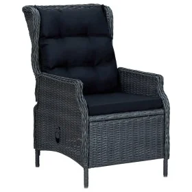 Sillón reclinable de jardín cojines ratán sintético gris oscuro de vidaXL, Sillas de jardín - Ref: Foro24-313300, Precio: 250...
