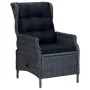 Sillón reclinable de jardín cojines ratán sintético gris oscuro de vidaXL, Sillas de jardín - Ref: Foro24-313300, Precio: 250...