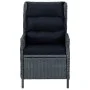 Sillón reclinable de jardín cojines ratán sintético gris oscuro de vidaXL, Sillas de jardín - Ref: Foro24-313300, Precio: 250...