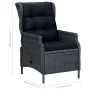 Sillón reclinable de jardín cojines ratán sintético gris oscuro de vidaXL, Sillas de jardín - Ref: Foro24-313300, Precio: 250...
