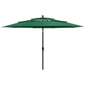 Sombrilla de 3 niveles con poste de aluminio verde 3,5 m de vidaXL, Sombrillas - Ref: Foro24-313877, Precio: 135,08 €, Descue...