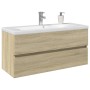 Set de muebles de baño 2 pzas cerámica y madera de ingeniería de , Muebles de baño - Ref: Foro24-3307665, Precio: 334,92 €, D...