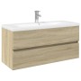 Set de muebles de baño 2 pzas cerámica y madera de ingeniería de , Muebles de baño - Ref: Foro24-3307665, Precio: 334,92 €, D...