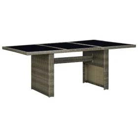 Mesa de jardín de ratán sintético marrón y vidrio templado de vidaXL, Mesas de jardín - Ref: Foro24-313313, Precio: 175,20 €,...