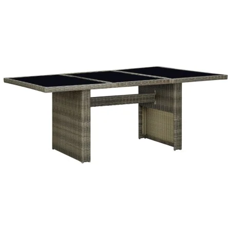 Mesa de jardín de ratán sintético marrón y vidrio templado de vidaXL, Mesas de jardín - Ref: Foro24-313313, Precio: 175,20 €,...