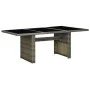 Mesa de jardín de ratán sintético marrón y vidrio templado de vidaXL, Mesas de jardín - Ref: Foro24-313313, Precio: 175,20 €,...