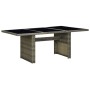 Mesa de jardín de ratán sintético marrón y vidrio templado de vidaXL, Mesas de jardín - Ref: Foro24-313313, Precio: 226,69 €,...