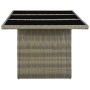 Mesa de jardín de ratán sintético marrón y vidrio templado de vidaXL, Mesas de jardín - Ref: Foro24-313313, Precio: 226,69 €,...