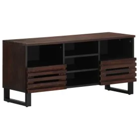 Mueble de TV madera maciza mango marrón 100x34x46 cm by , CD and DVD storage - Ref: Foro24-377526, Price: 84,14 €, Discount: %