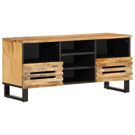 Mueble de TV madera maciza de mango rugosa 100x34x46 cm de , Almacenamiento para CD y DVD - Ref: Foro24-377524, Precio: 99,40...