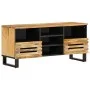 Mueble de TV madera maciza de mango rugosa 100x34x46 cm de , Almacenamiento para CD y DVD - Ref: Foro24-377524, Precio: 83,60...