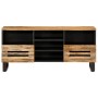 Mueble de TV madera maciza de mango rugosa 100x34x46 cm de , Almacenamiento para CD y DVD - Ref: Foro24-377524, Precio: 99,40...