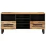 Mueble de TV madera maciza de mango rugosa 100x34x46 cm de , Almacenamiento para CD y DVD - Ref: Foro24-377524, Precio: 83,60...