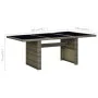 Mesa de jardín de ratán sintético marrón y vidrio templado de vidaXL, Mesas de jardín - Ref: Foro24-313313, Precio: 175,20 €,...