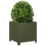 Jardineras 2 unidades acero verde oliva 40x40x40 cm de , Maceteros y jardineras - Ref: Foro24-851206, Precio: 82,11 €, Descue...
