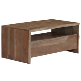Mesa de centro borde vivo madera maciza acacia gris 90x50x40 cm en Mesas de centro | Comprar online en Foru.es