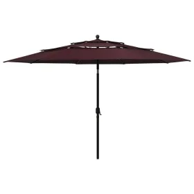 Sombrilla de 3 niveles con poste de aluminio burdeos 3,5 m de vidaXL, Sombrillas - Ref: Foro24-313880, Precio: 107,05 €, Desc...