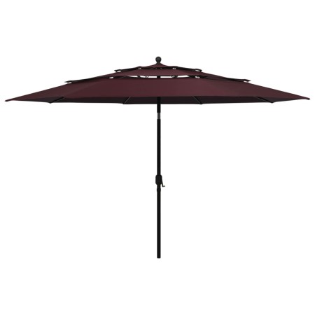 Sombrilla de 3 niveles con poste de aluminio burdeos 3,5 m de vidaXL, Sombrillas - Ref: Foro24-313880, Precio: 108,46 €, Desc...