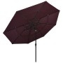 Sombrilla de 3 niveles con poste de aluminio burdeos 3,5 m de vidaXL, Sombrillas - Ref: Foro24-313880, Precio: 108,46 €, Desc...