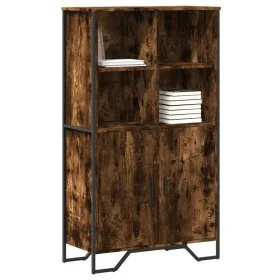 Aparador alto madera ingeniería roble ahumado 79,5x35,5x137,5cm de , Aparadores - Ref: Foro24-3295309, Precio: 114,35 €, Desc...