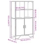 Aparador alto madera ingeniería roble ahumado 79,5x35,5x137,5cm de , Aparadores - Ref: Foro24-3295309, Precio: 115,74 €, Desc...