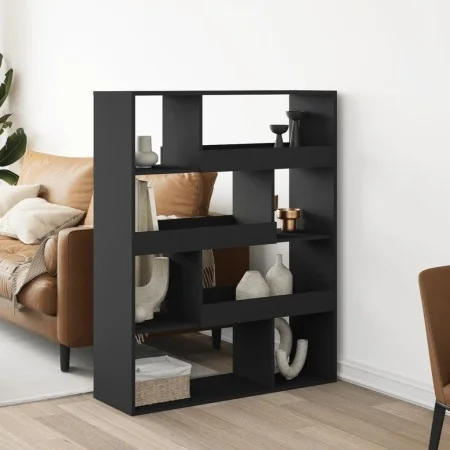 Separador de ambientes madera ingeniería negro 100x33x125,5 cm de , Librerías y estanterías - Ref: Foro24-3309484, Precio: 10...