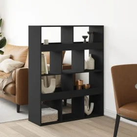 Separador de ambientes madera ingeniería negro 100x33x125,5 cm de , Librerías y estanterías - Ref: Foro24-3309520, Precio: 97...